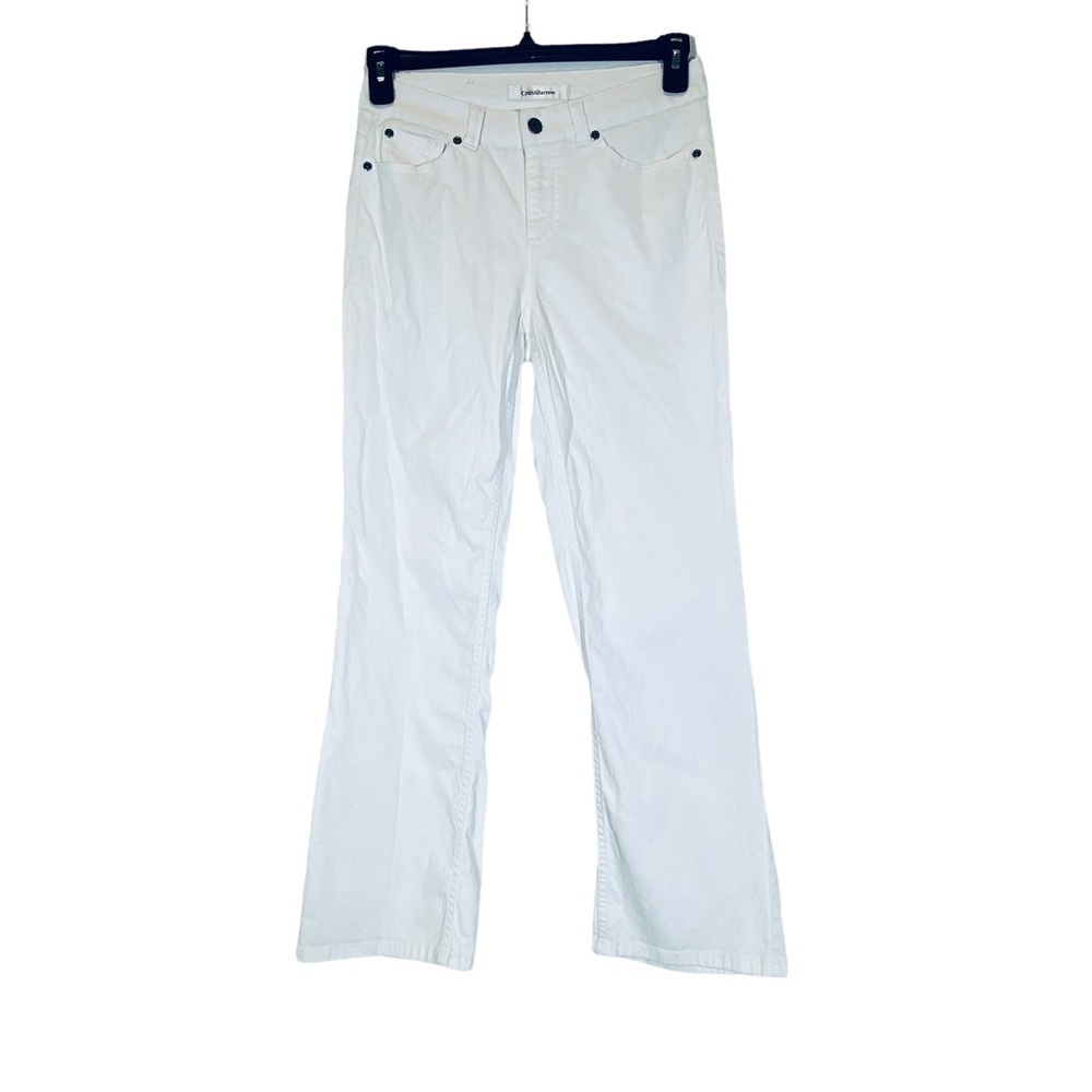 Croft & Barrow women's size 6 short straight leg stretch 5 pocket white jeans